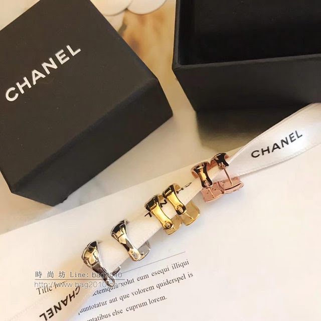 chanel耳環 小香coco菱格 時尚耳扣 頂級925純銀微鑲耳環  gzsc1381